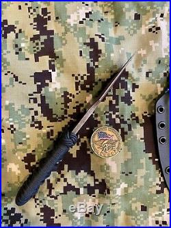 Custom Made Bowie Knife Cpm 3v Tendick / U. S. Navy Seal Team 6 Challenge Coin