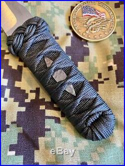 Custom Made Knife / Tendick Tanto Cpm 3v / Navy Seal Team 6 Challenge Coin