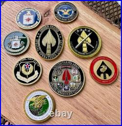DOD CIA Special Operations Challenge Coin set. USSOCOM USAF USMC USN SEAL DELTA