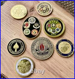 DOD CIA Special Operations Challenge Coin set. USSOCOM USAF USMC USN SEAL DELTA