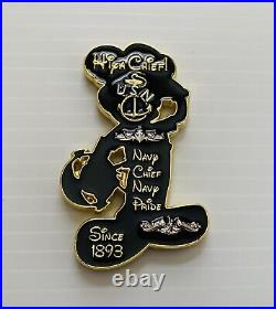 Disney Mickey Mouse Navy Veteran Chief Challenge Coin NYPD FBI CIA WDW Security