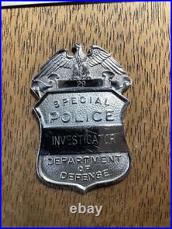 DoD Special Police Metal Badge Mounted Wall Plaque USN Sub Base & Security Dept