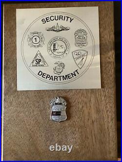 DoD Special Police Metal Badge Mounted Wall Plaque USN Sub Base & Security Dept