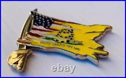Don't Tread On Me American Flag USA Sword Navy CPO Mess Challenge Coin NYPD USN