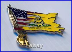 Don't Tread On Me American Flag USA Sword Navy CPO Mess Challenge Coin NYPD USN