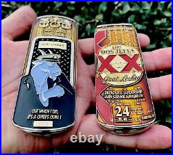 Dos Equis Jefes Amber Beer Can Navy Cpo Chief Mess Bar Challenge Coin Seals Nypd