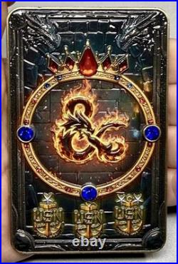 Dungeon Master US Navy USN Dungeons and Dragons with Rhinestones Challenge coin