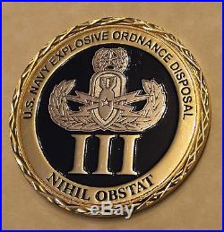 Explosive Ordnance Disposal EOD Unit III Command Navy Challenge Coin / three / 3
