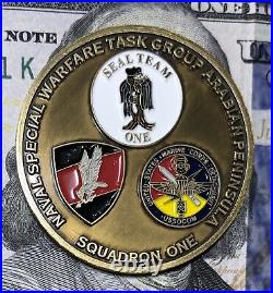 Genuine Navy Seal Team 1 Challenge Coin / Don't Tread On Me / 2004 Al-fallujah