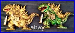 Godzilla Navy Challenge Coin Set! Green And Gold Versions! Rare