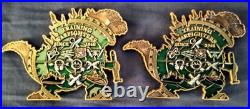 Godzilla Navy Challenge Coin Set! Green And Gold Versions! Rare