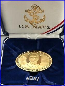 Gold USS Ronald Reagan CVN-76 July 12 2003 Commissioning Navy Challenge Coin