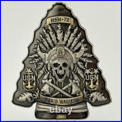 HSM-72 Proud Warriors Challenge Coin #110 Arrowhead Shaped UH-60 Blackhawk USN