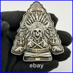 HSM-72 Proud Warriors Challenge Coin #110 Arrowhead Shaped UH-60 Blackhawk USN