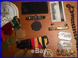 HUGE US Navy CPO Assault Craft Grouping! Medals, Dog Tags, Challenge Coins, MORE