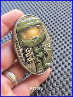 Halo Master Chief Oval Challenge Coin USN Joint Comm Marketplace Rare Promo Xbox Halo Master Chief Oval Challenge Coin USN Joint Comm Marketplace Rare Promo Xbox