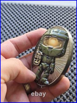 Halo Master Chief Oval Challenge Coin USN Joint Comm Marketplace Rare Promo Xbox Halo Master Chief Oval Challenge Coin USN Joint Comm Marketplace Rare Promo Xbox