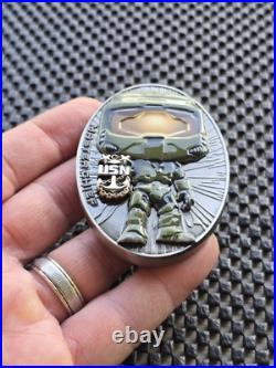 Halo Master Chief Oval Challenge Coin USN Joint Comm Marketplace Rare Promo Xbox Halo Master Chief Oval Challenge Coin USN Joint Comm Marketplace Rare Promo Xbox