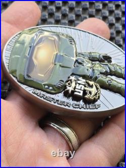 Halo Master Chief Oval Challenge Coin USN Joint Comm Marketplace Rare Promo Xbox Halo Master Chief Oval Challenge Coin USN Joint Comm Marketplace Rare Promo Xbox