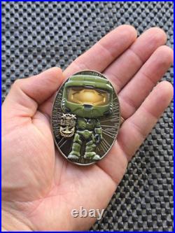 Halo Master Chief Oval Challenge Coin USN Joint Comm Marketplace Rare Promo Xbox Halo Master Chief Oval Challenge Coin USN Joint Comm Marketplace Rare Promo Xbox