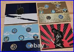 Huge 4 Certificate Blue Nose Dragon Shellback Challenge Coin Lot Navy CPO Chief