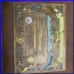 Huge Shellback certificate Challenge Coin Navy CPO Chief