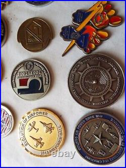 Huge lot of Military Challenge coins 20 total army navy air force NSA