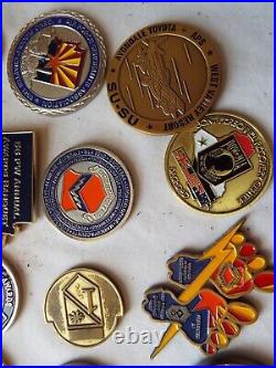 Huge lot of Military Challenge coins 20 total army navy air force NSA