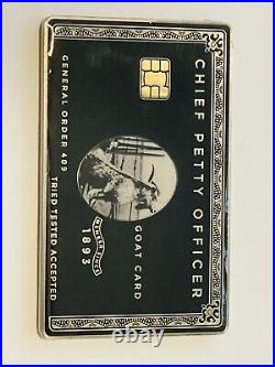 LIMITED US NAVY CHIEF PETTY OFFICER CPO GOAT CARD CHALLENGE COIN! Heavy