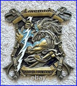 LINEMAN STORM HUNTERS Coin MSG USMC Navy CPO Police FBI USSS ATF HSI ICE DEA