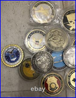 LOT coins Challenge ARMY NAVY AIR FORCE LIBERTY DOLLARS