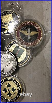 LOT coins Challenge ARMY NAVY AIR FORCE LIBERTY DOLLARS