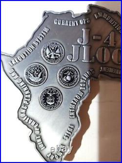 Large AFRICA Shaped Challenge Coin J-4 JLOC Army, Navy MARINES, Air Force