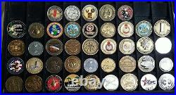 Large Lot of 41 US Military Challenge Coins Tokens ARMY NAVY AIR FORCE MARINES