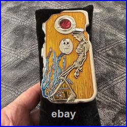 Large U. S. Navy Chief Petty Officer CPO Challenge Coin USN Skeleton Bones