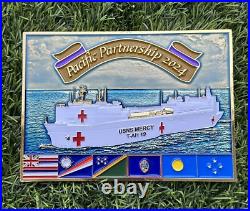 Limited 5x7 USN Challenge Coin Golden Shellback Certificate Coin USNS Mercy