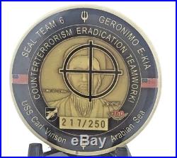 Limited Seal Team 6 Serial Number 217/250 Neptune Spear Navy Challenge Coin
