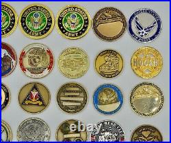 Lot 25 US Army USN USMC USAF Military Challenge Coins