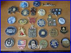 Lot of 26 Challenge Coins USN CPO USAF CIA Special Forces Navy Seals POTUS