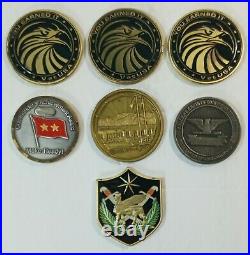 Lot of 38 Military Challenge Coin Medals Tokens Army Navy Veterans Marine