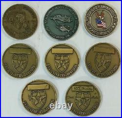 Lot of 38 Military Challenge Coin Medals Tokens Army Navy Veterans Marine