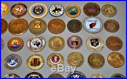 Lot of 54 USAF US Army Navy Challenge Coins