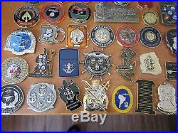 Lot of 64 New Challenge Coins USN CPO USAF Army CIA SF MP's Navy Seals POTUS