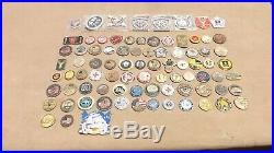 Lot of over 80 Mostly US Military Challenge Coins, Mostly Army, Navy USN USMC