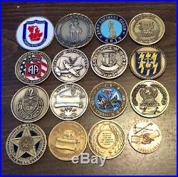MILITARY CHALLENGE COIN LOT OF 16 Pcs Army Navy Air Force