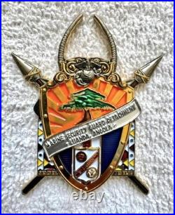 MSG Luanda Angola Challenge Coin USMC Embassy Marine Security Guard USN Navy