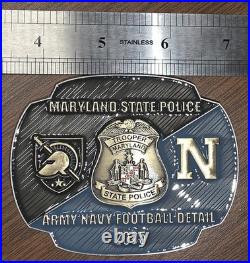 Maryland State Police 2025 Army Navy Challenge Coin Baltimore Ravens Badge NCAA