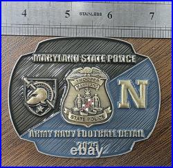 Maryland State Police 2025 Army Navy Challenge Coin Baltimore Ravens Badge NCAA