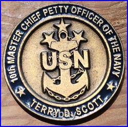 Mcpon 10 Terry Scott Master Chief Challenge Coin CMDCM CMC Us Navy Officer Petty