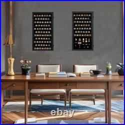 Military Challenge Coin Display Case Lockable Cabinet Holder Shadow Box with